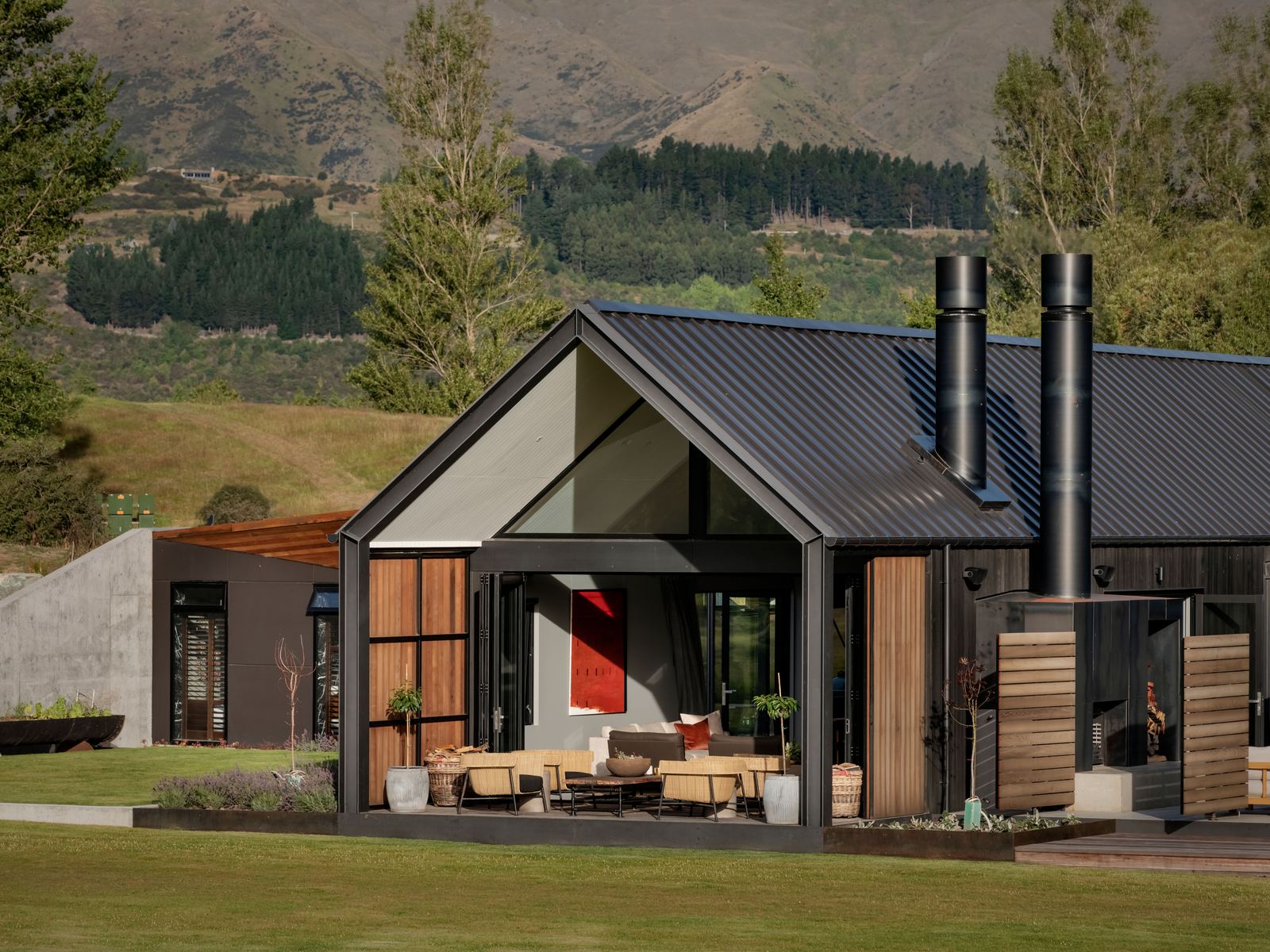 Lake House, Arrowtown – three-pod home with sheltered courtyards by AW Architects – image 4