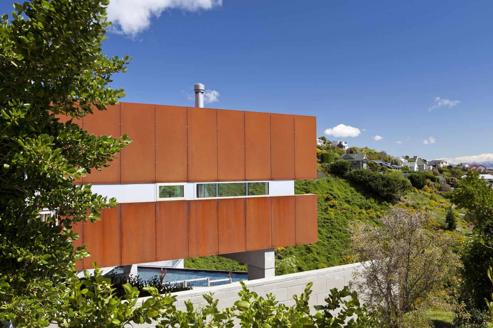 Redcliffs House – coastal Christchurch home in weathered Cor-Ten steel by Andrew Watson, AW Architects – image 7