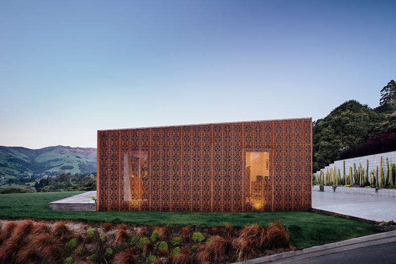 Kingfisher Point, Akaroa – angular cedar and Cor-Ten home on Banks Peninsula by AW Architects