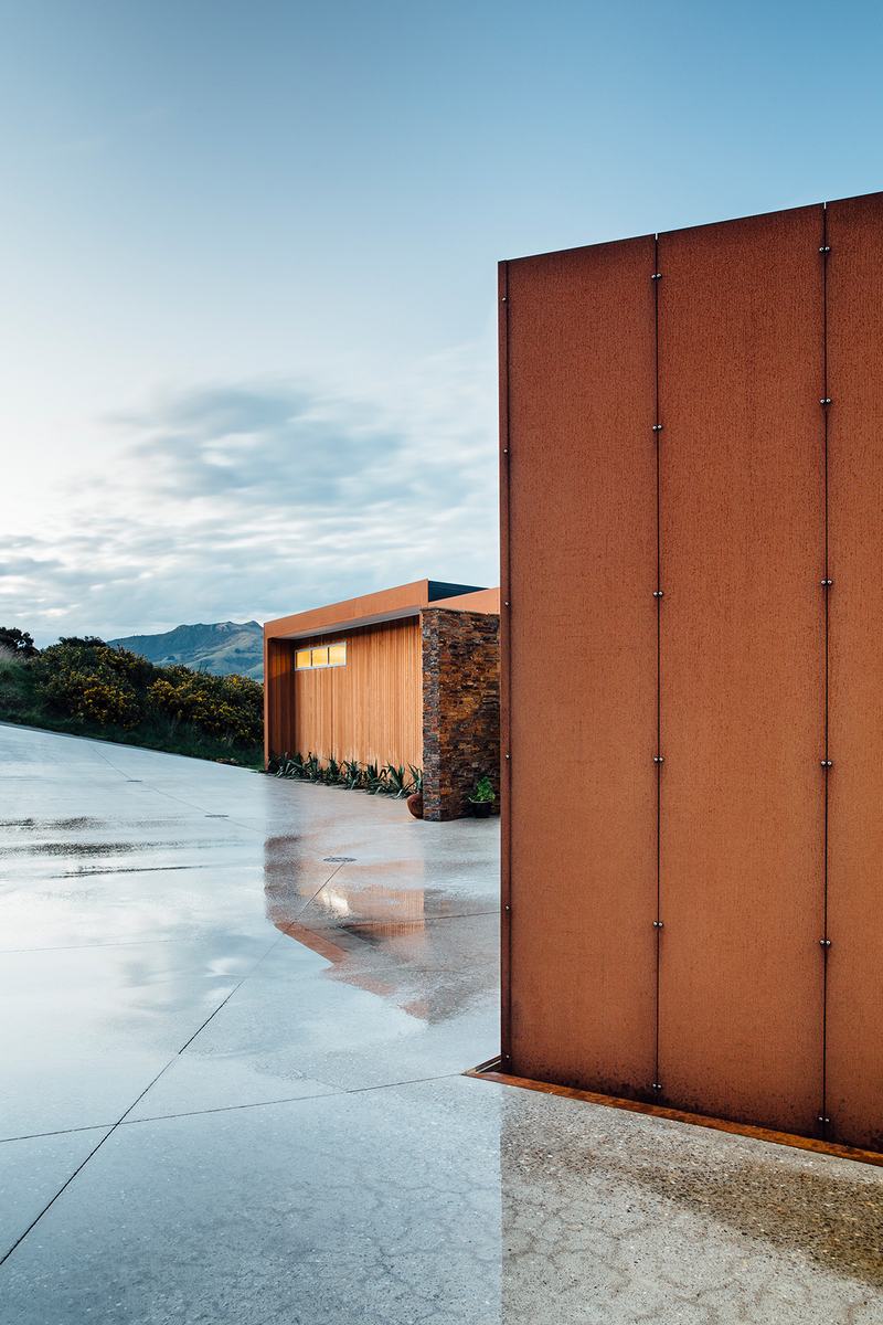 Kingfisher Point, Akaroa – angular cedar and Cor-Ten home on Banks Peninsula by AW Architects – image 6