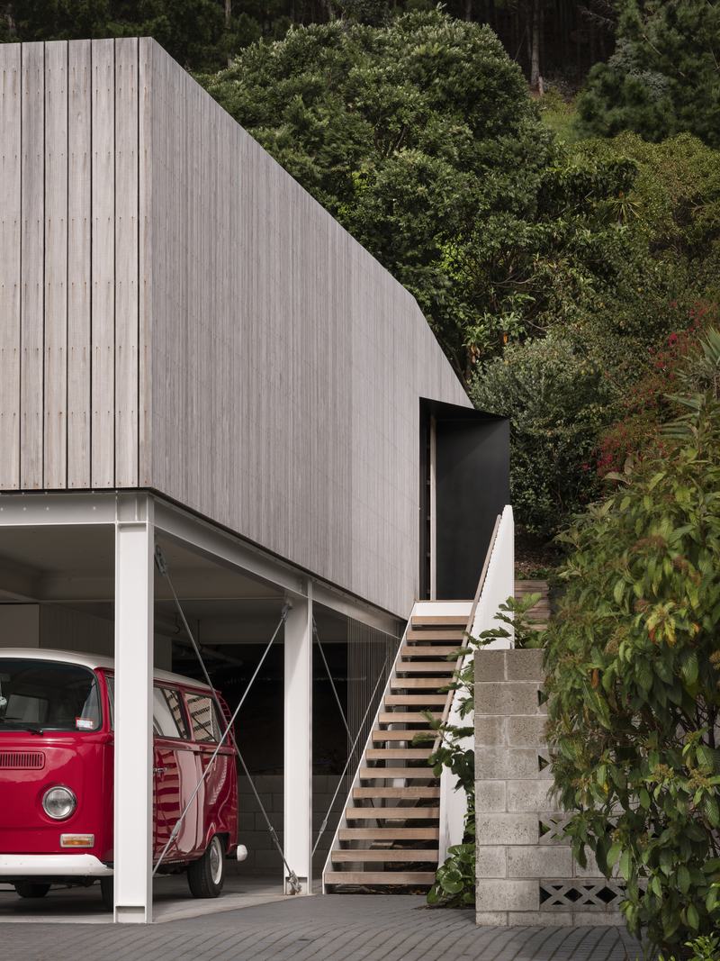 Ocean View Terrace House, Sumner – prefabricated family home with oak interiors and valley views by AW Architects – image 2